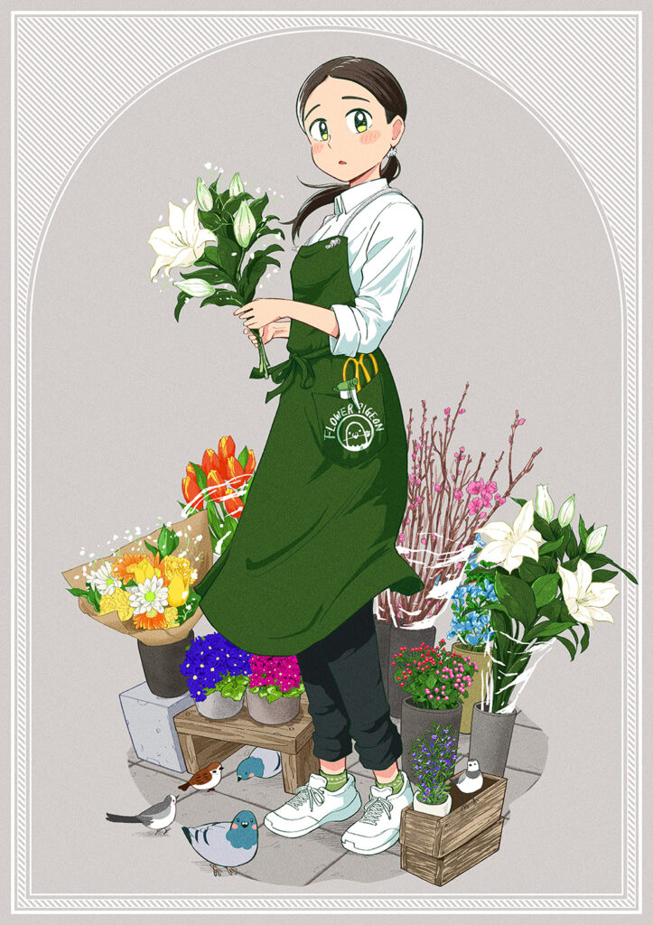 Yamanote Line Museum POP「ふとした瞬間、目があって」巣鴨駅 イラスト